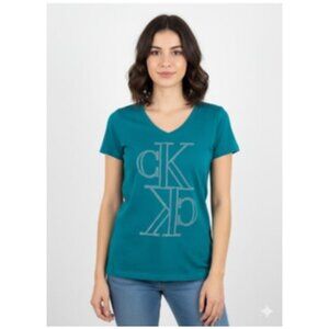 Calvin Klein Women's Womens Mirror Logo T Tee Shirt Top Size Small NWT